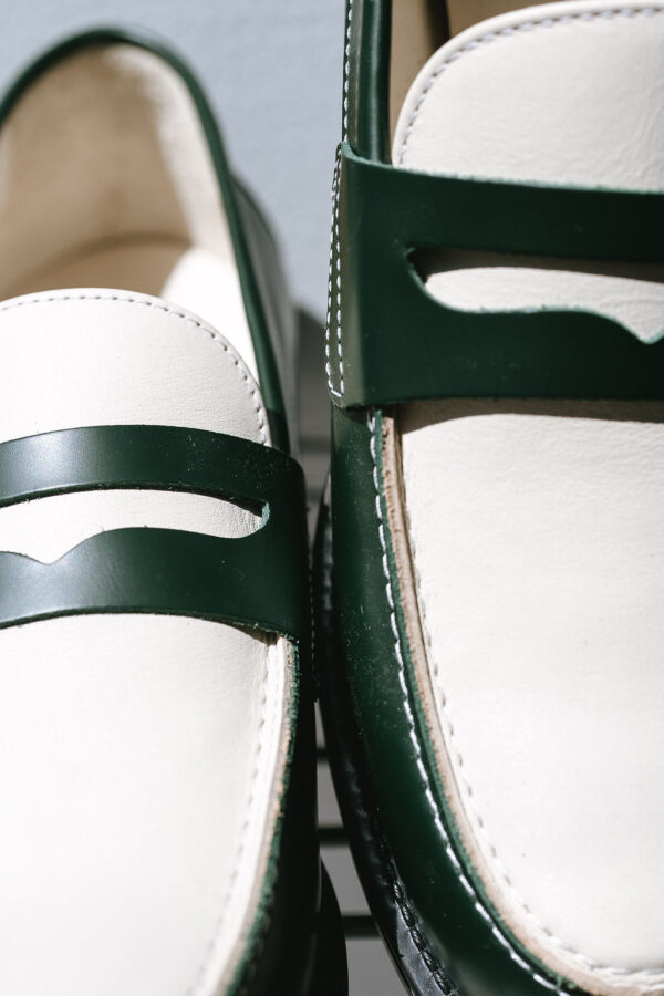 Wilde Green + White Penny Loafer - 画像 (2)